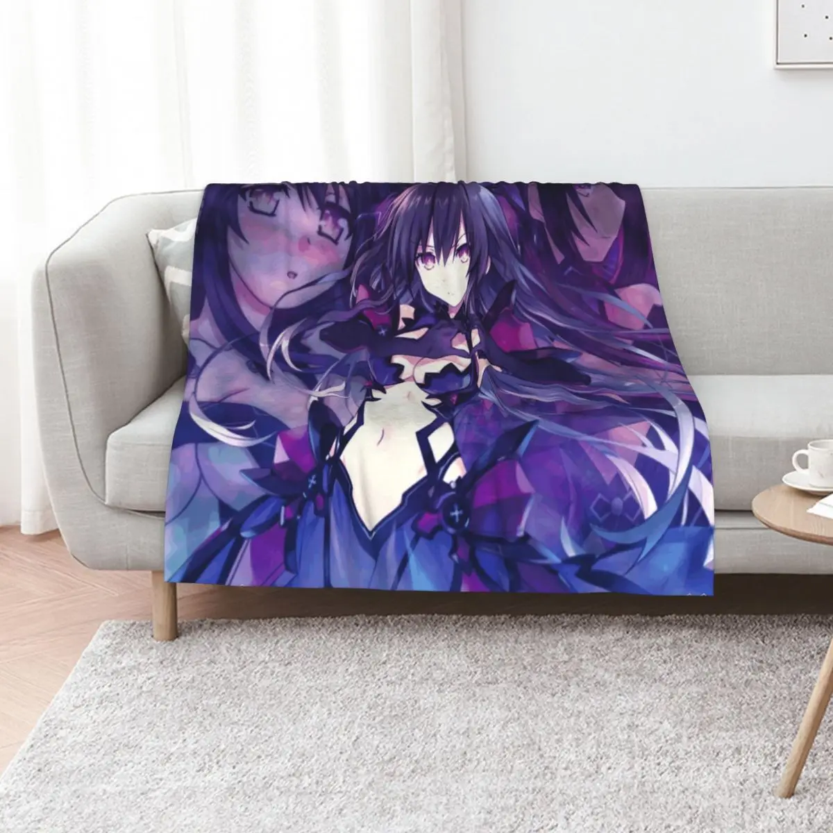 Date A Live reverse Tohka Throw Blanket Comforter Single Travel warm for winter sofa bed Luxury Thicken Blankets