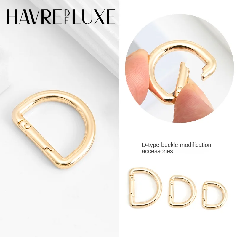 HAVREDELUXE Bag Shoulder Strap Modification D Buckle Metal Chain Diy Bag With D-shaped Buckle Detachable Hardware Accessories