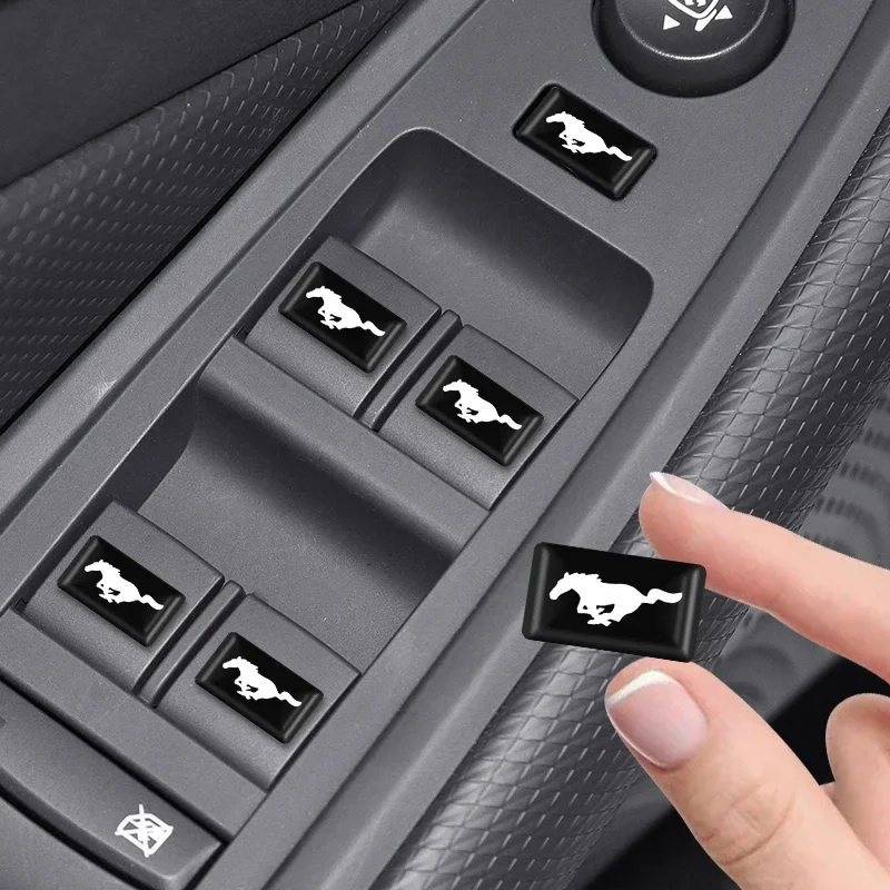 10pcs 3D Epoxy Car Interior Decoration Stickers Auto Stylings For Ford mustang Shelby GT GT500 GT350 Convertible Mach-E cobra