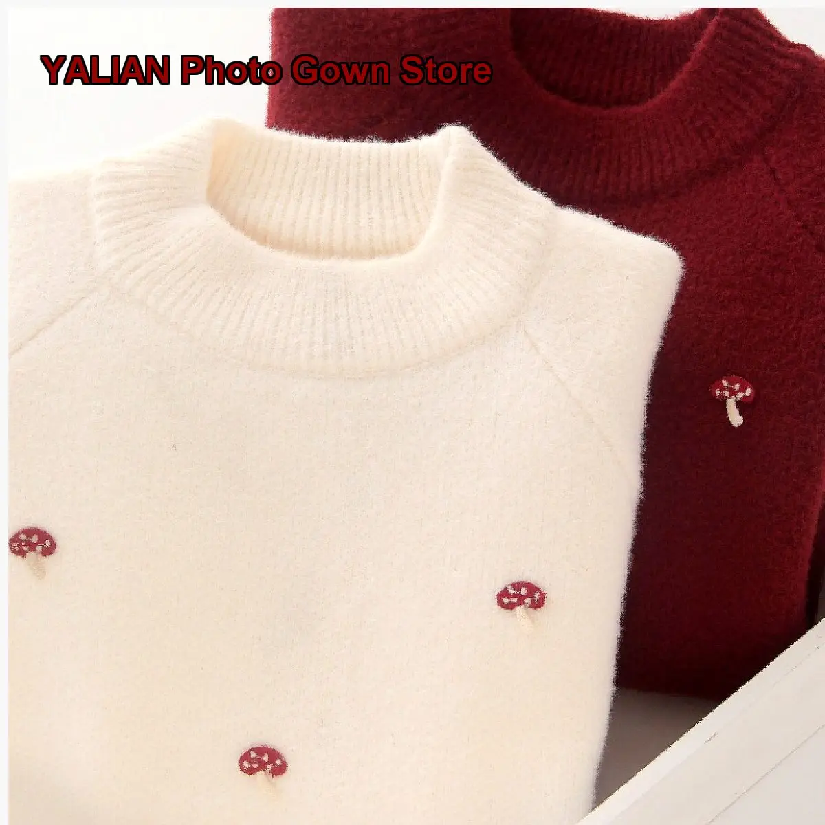 Girls Winter Thickened Knit Top 2026 Older Kids Christmas Base Layer for New Year