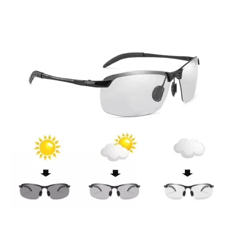 Day and Night Vision Sunglasses Photochromic Polarized Color Changing Sun Glasses Driving Cycling Fishing Camping Climb Goggles