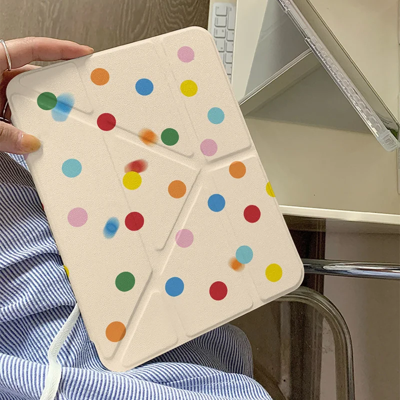 Colorful Polka Dots ins Y2KCover For iPad 10th 11th Gen 7/8/9 10.2'' Start Case For Air 4 5 6 7 11 For Air 2 9.7 Pro 11 Mini 6 7