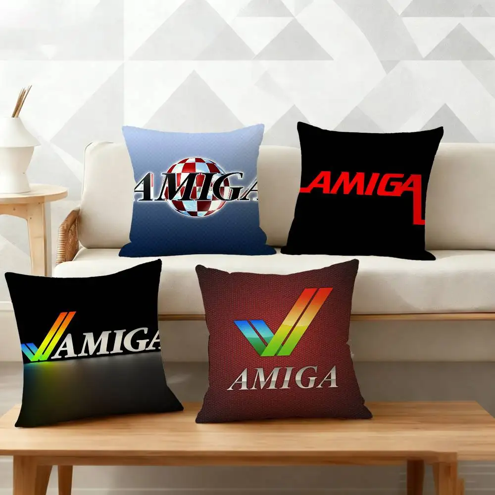

Amiga Logo Fashion Pillow Case Pattern Printed Pillowcase For Living Room Sofa Cushion Cover