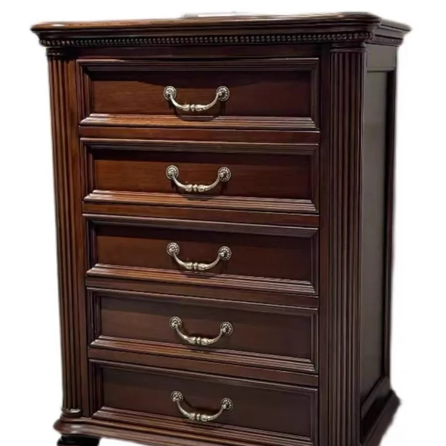 

American country solid wood bedroom nine chest cabinet living room multi-functional locker entry foyer cabinet Roman column