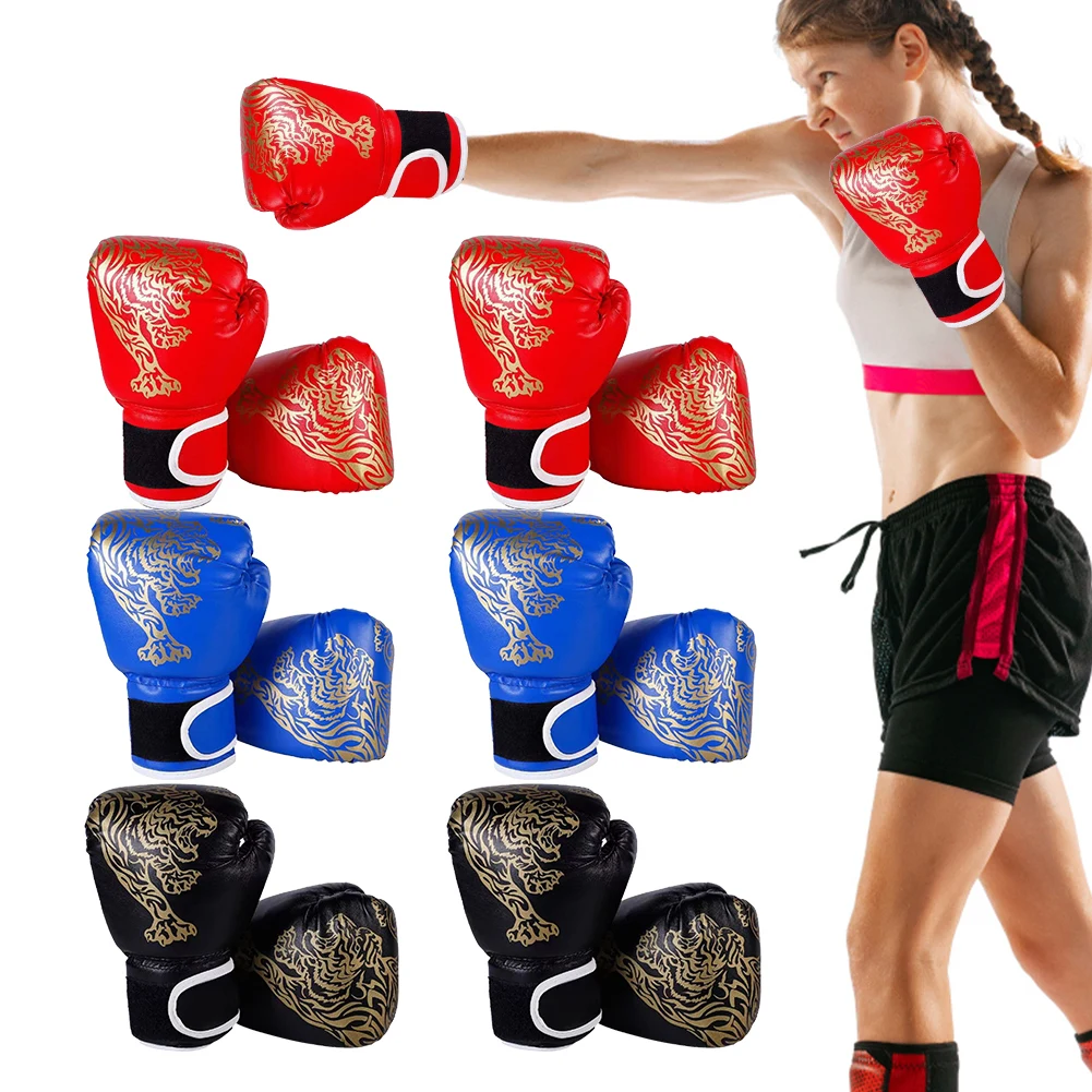 Boxing Gloves Comfortable Sanda Boxing Gloves PU Leather Professional Boxing Gloves Punching Training Gloves for Children Adults