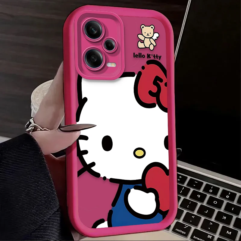 かわいい漫画風ハローキティケース Xiaomi Redmi A5 A4 A3 A3X A2 A1 Plus 13X Redmi K80 Ultra K70 K70E K60 K60E K50 K40 K40S K30用