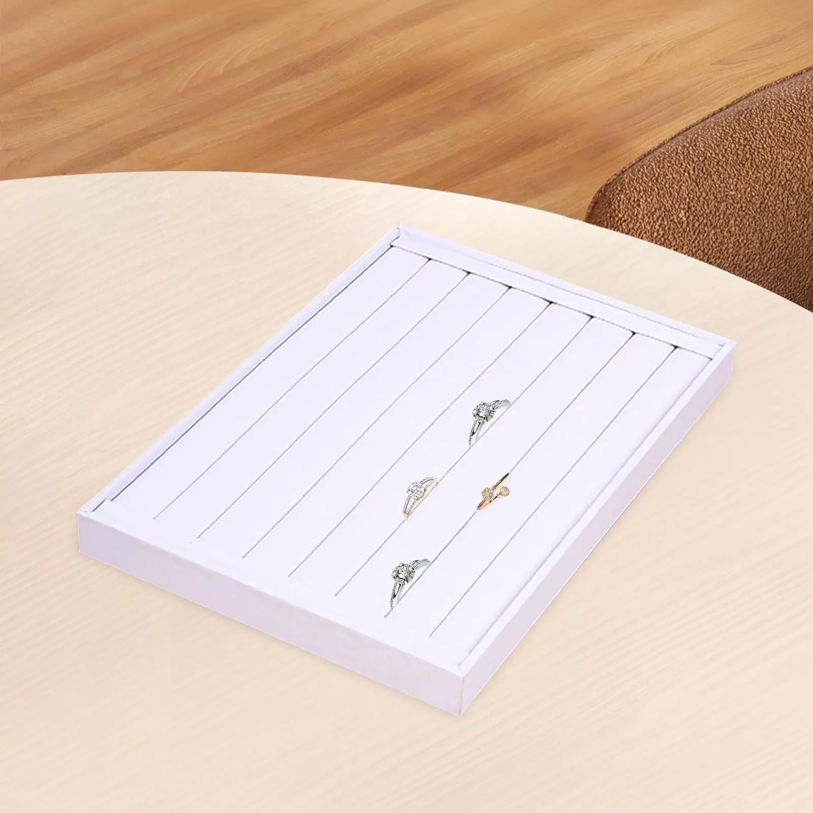 صينية المجوهرات، صينية عرض منظم المجوهرات لعرض كونترتوب غرفة النوم المنزلية، 7 فتحات، صينية حلقات