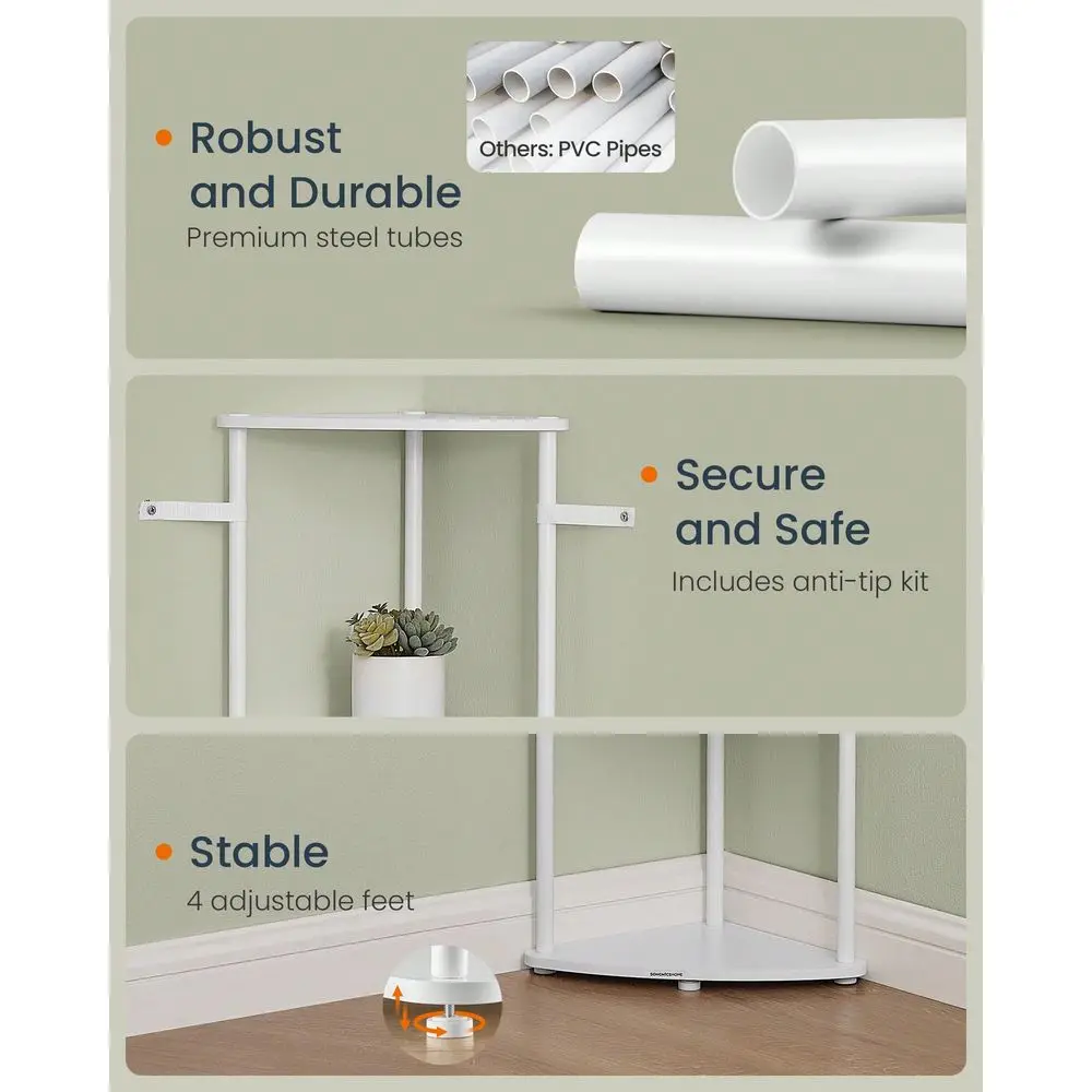 

Superfast Toolless Assembly, Corner Shelf, 5Tier Corner Standing Shelf, Corner Shelf Stand, Living Room, Bedroom, Kitchen, 15 X