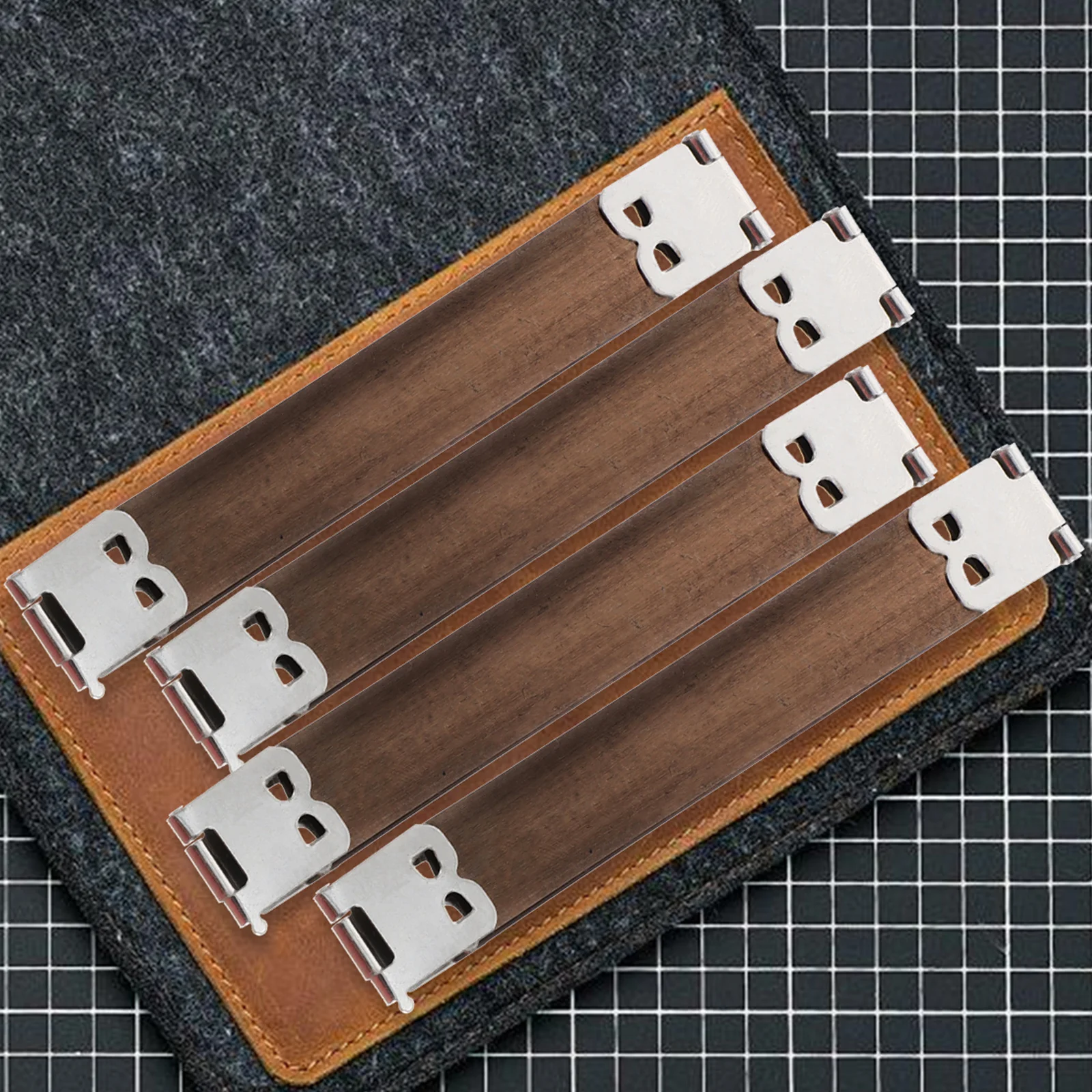 

100Pcs 10Cm Metal Internal Flex Frames for DIY Handbag Hinges Replacement Spring Clip Closure Craft - Silver Spring Clip