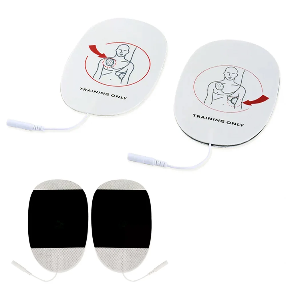 1Pair New Adult AED Training Defibrillation Electrode Conducting Patch For Adults Kids AED Training Self Adhesive For First Aid