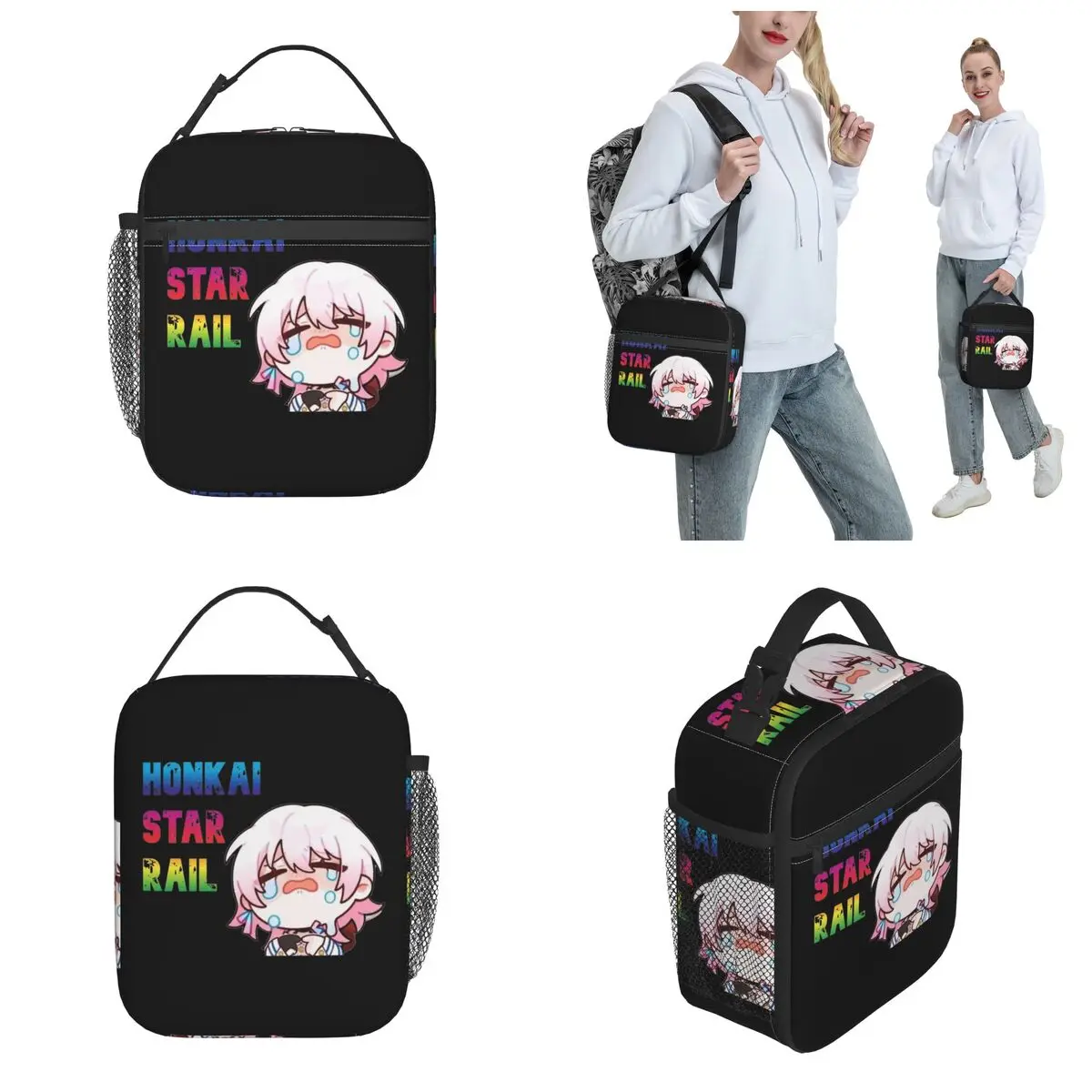 Cartoon Honkai Star Rail Anime Game Thermal Insulated Lunch Bags for Picnic Portable Food Bag Thermal Cooler Food Box