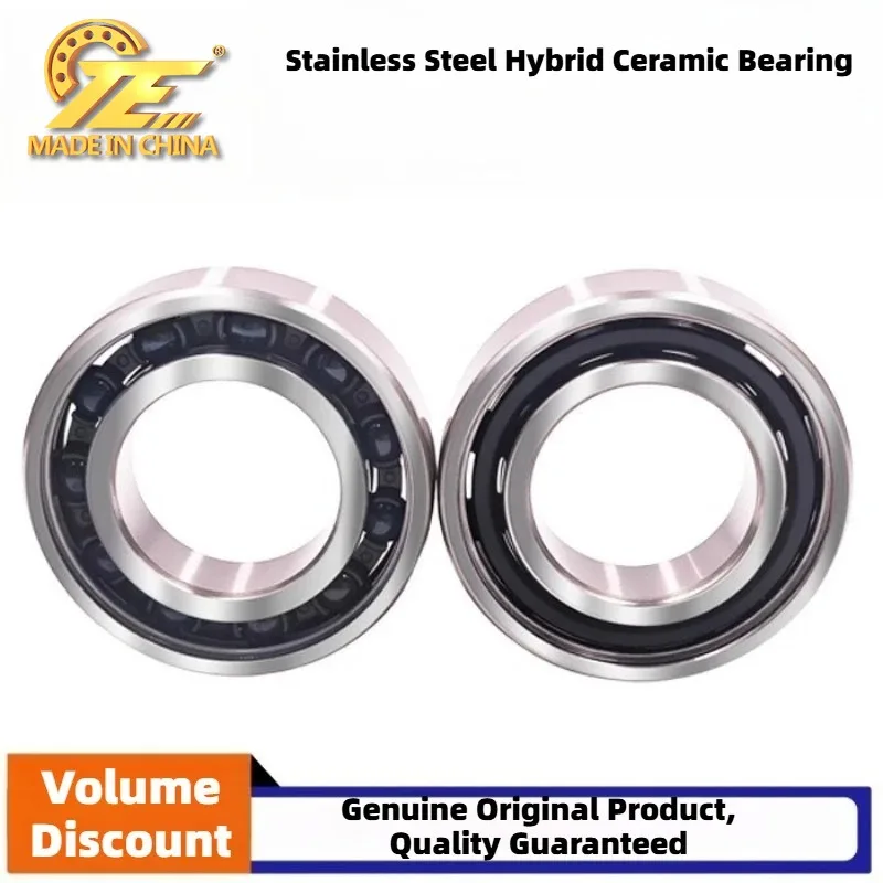 TEChina high-end stainless steel hybrid ceramic black ball bearing S6005 6006 6007 6008 2RS high-speed oil-free self-lubricating
