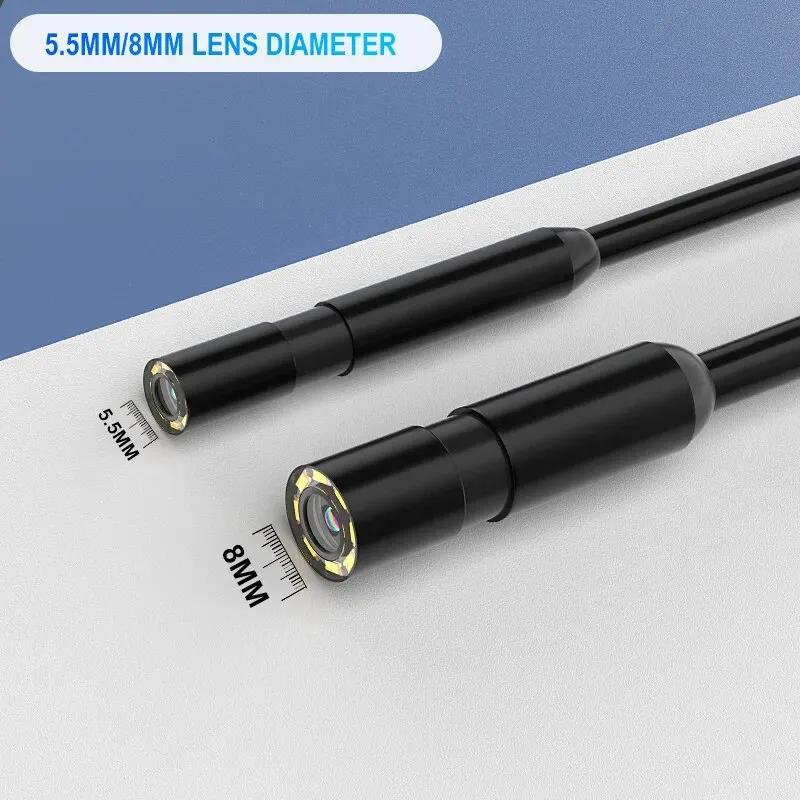 Caméra endoscopique d'égout contrôlée par vidéo, 5.5/8mm, 200mp, pour Iphone 6 8 IOS, Smartphone Mobile, voitures, Android Type C