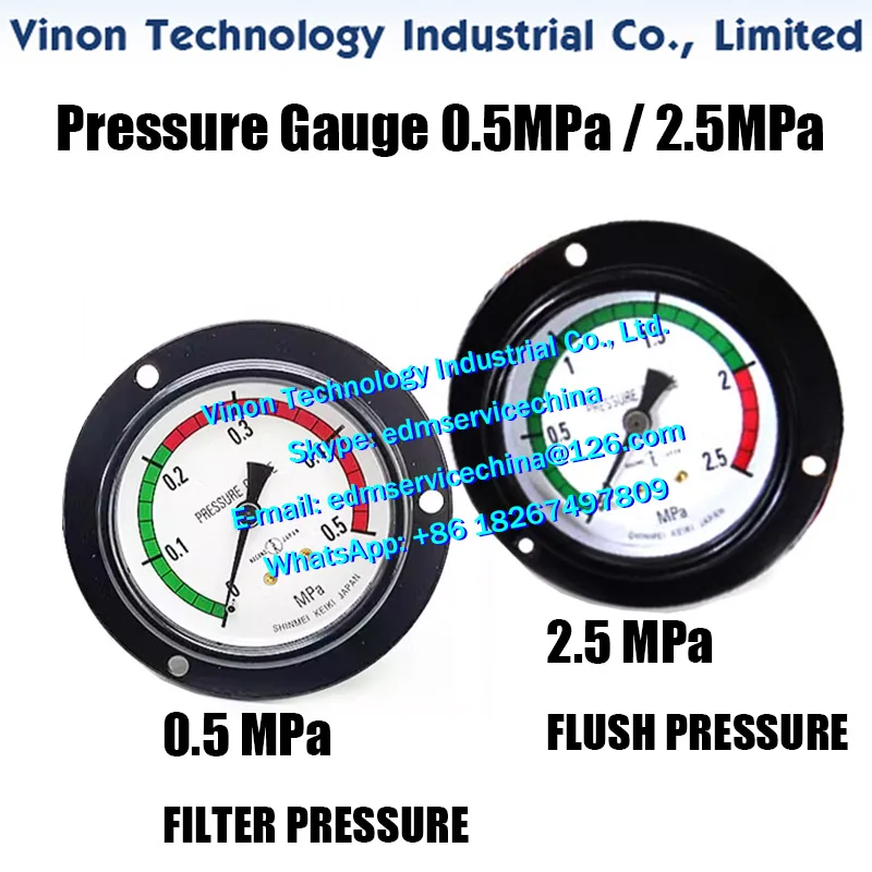 

SODIC Wire Cut Pressure Gauge 0.5MPa Filter Pressure Gauge 453028A. 2.5MPa Flush Pressure Gauge J30678B 2064661 for AQ machine