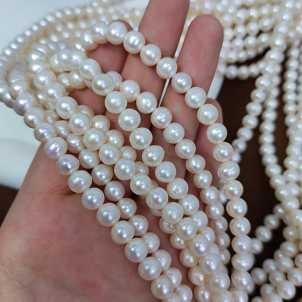 Esiyni AA 2024 New Natural Freshwater Pearl Can Be DIY Handmade Jewelry Near Round Beaded Jewelry Holiday Gifts