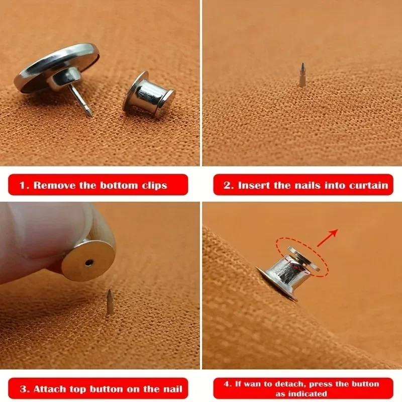 12/20 Pairs of Curtain Magnet Ties with Back Nails Modern Simple Suitable for Bedroom Office Curtain Magnetic Button Accessories image 2