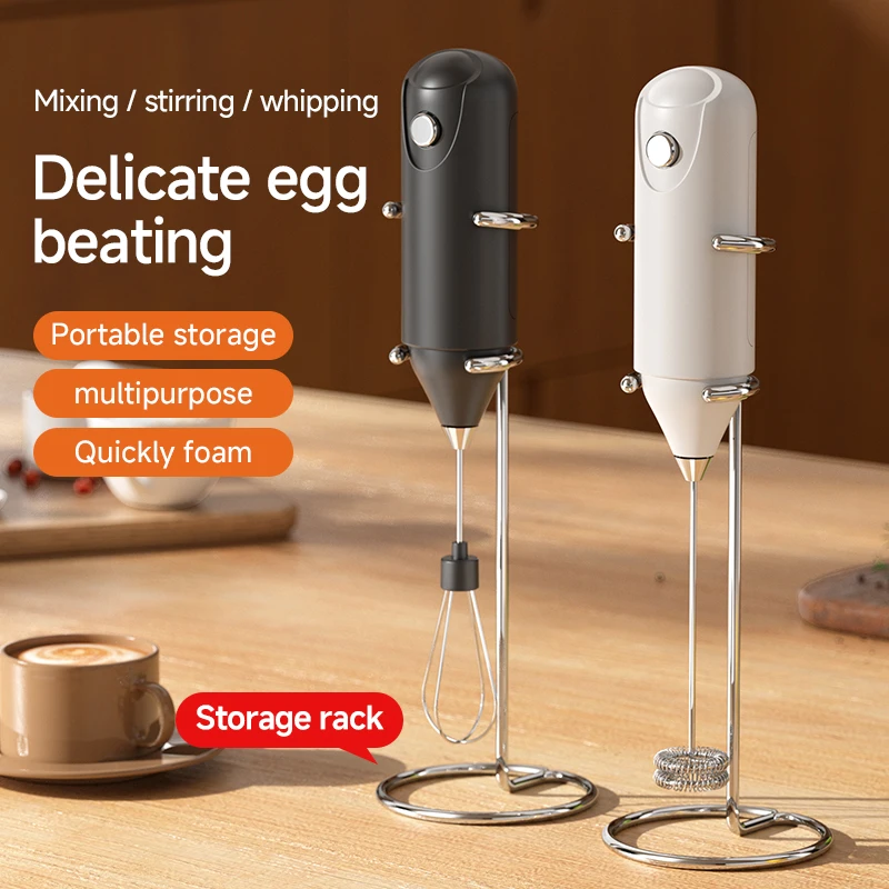 Electric Milk Frother Handheld, Battery Operated Whisk Drink Mixer for Latte Cappuccino Hot Chocolate, Batteries Not Included