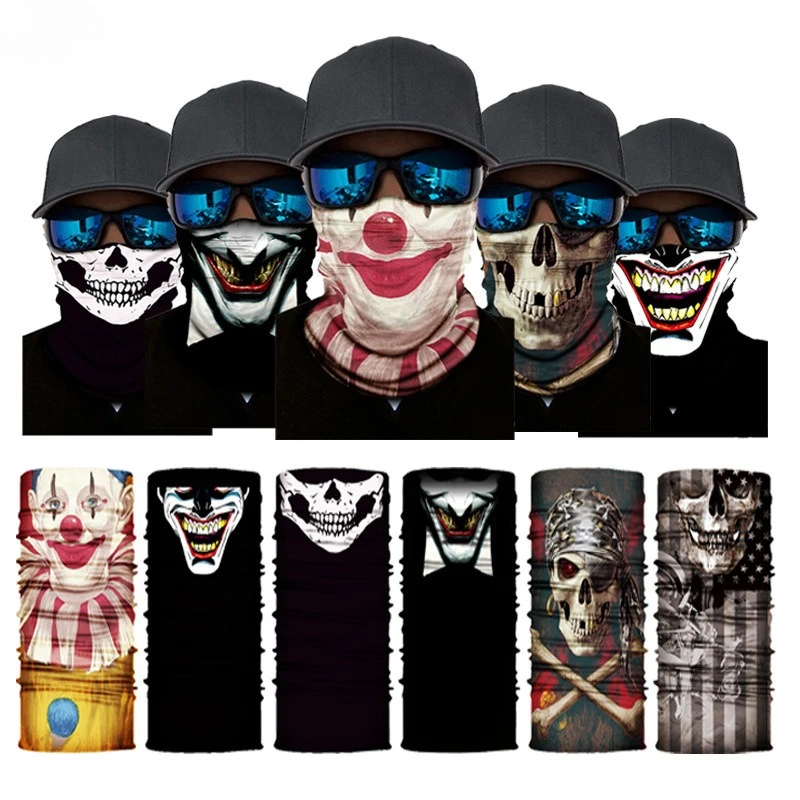 Bicycle Bandana Scarf Seamless Tactical Neck Covers Cycling Ski Face Mask Balaclava for Men Motorcycle Snowboard Halloween Decor image 3