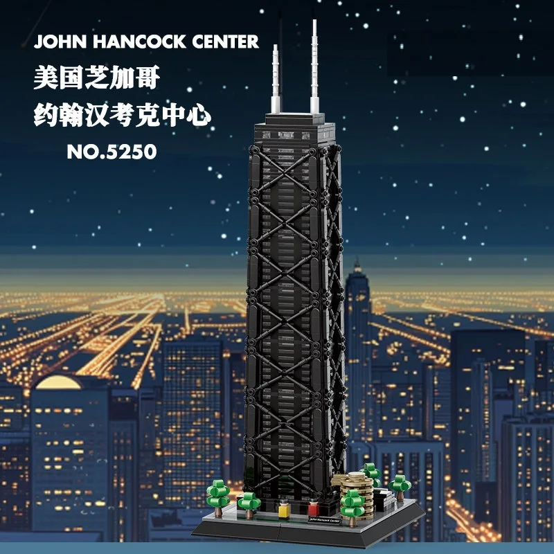 

1284pcs John Hancock Center Model World Landmark Architecture Educational Building Blocks for Children Creative Assembly Gift