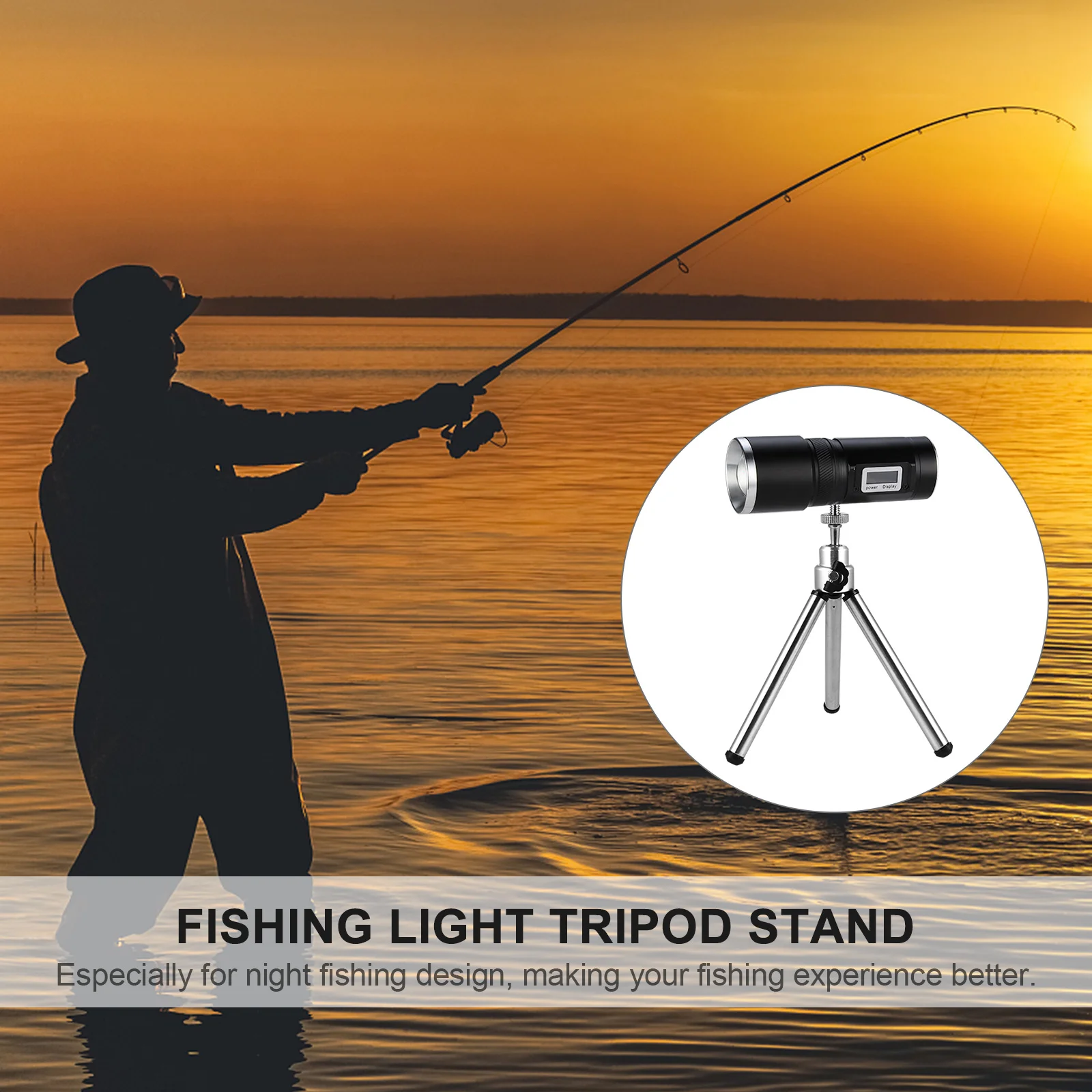 

1Pcs Fishing Lamp Holder Retractable 26cm Height Adjustable Night Outdoor Fishing Light Stand 360 Degree Rotatable Stable