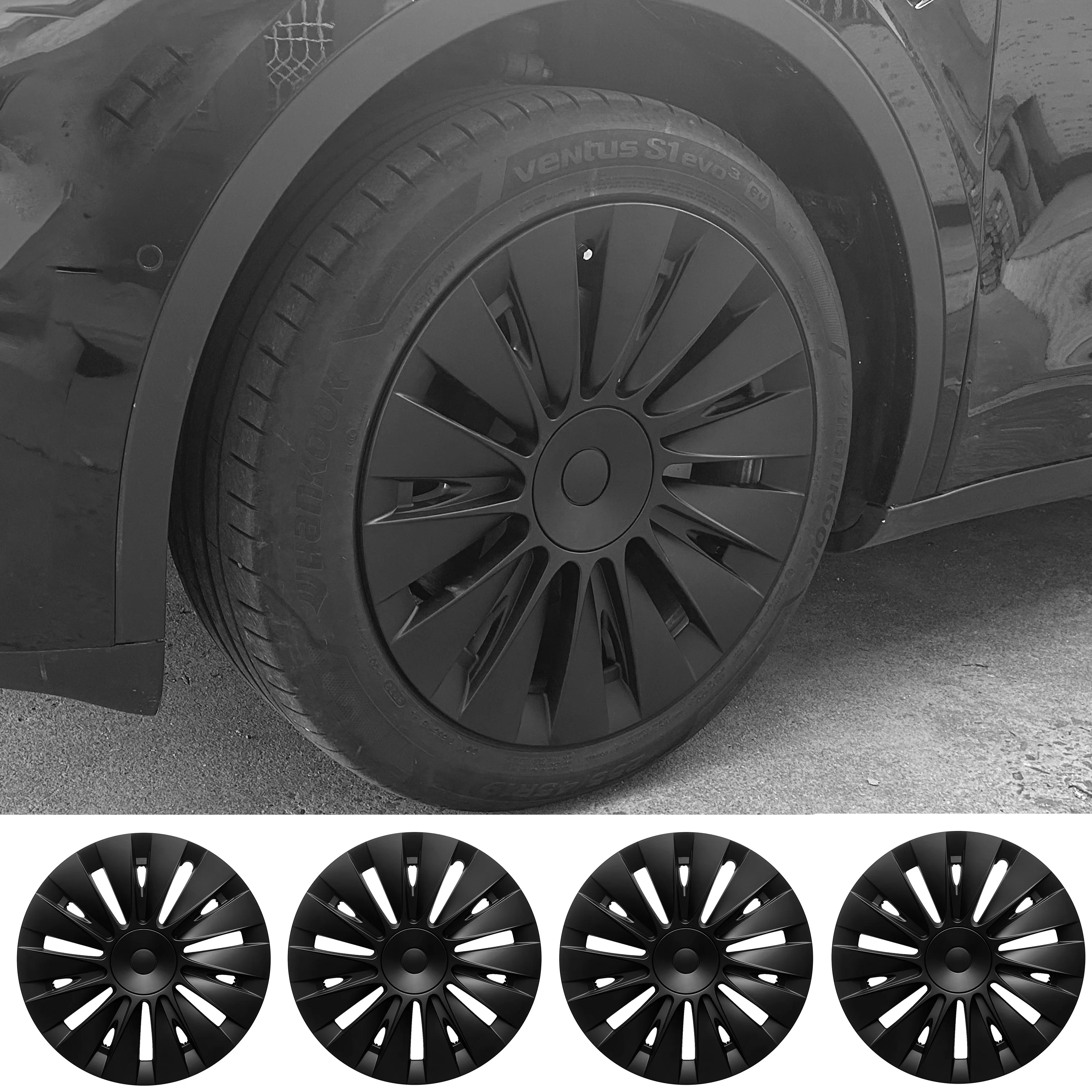 4PCS HubCap Car Replacement Performance Wheel Cap Automobile for Tesla Model Y 19 Inch Hubcap Full Cover Accesorios 2020-2024