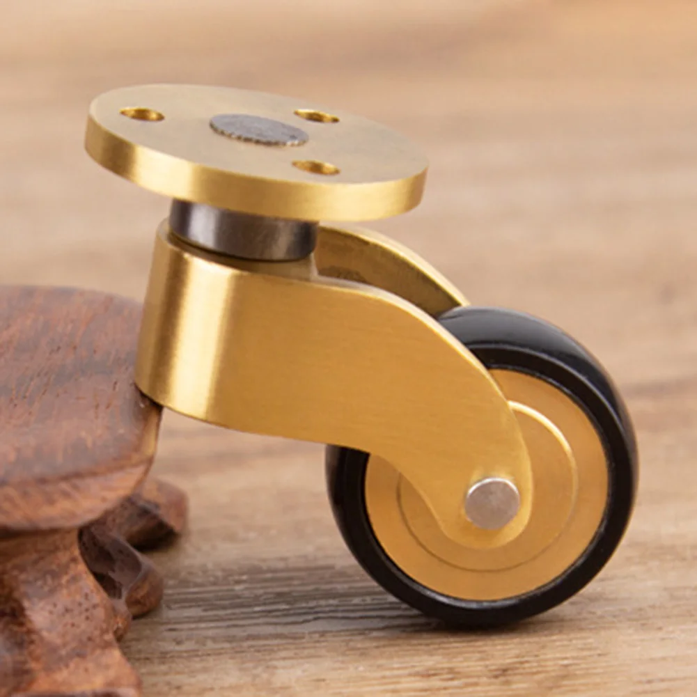 For Small Furniture 360 Degree Furniture Mobility Casters 360 Degree Rotation Brass Casters Brushed Brass Finish