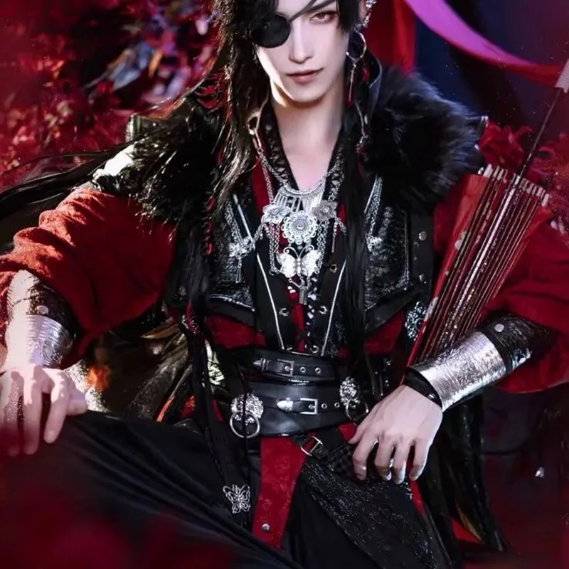 Tian Guan Ci Fu Xie Cosplay Traje, Hua Cheng Cos Vestido, Hanfu Conjunto Completo, Roupas Anime, Série de TV, TGCF