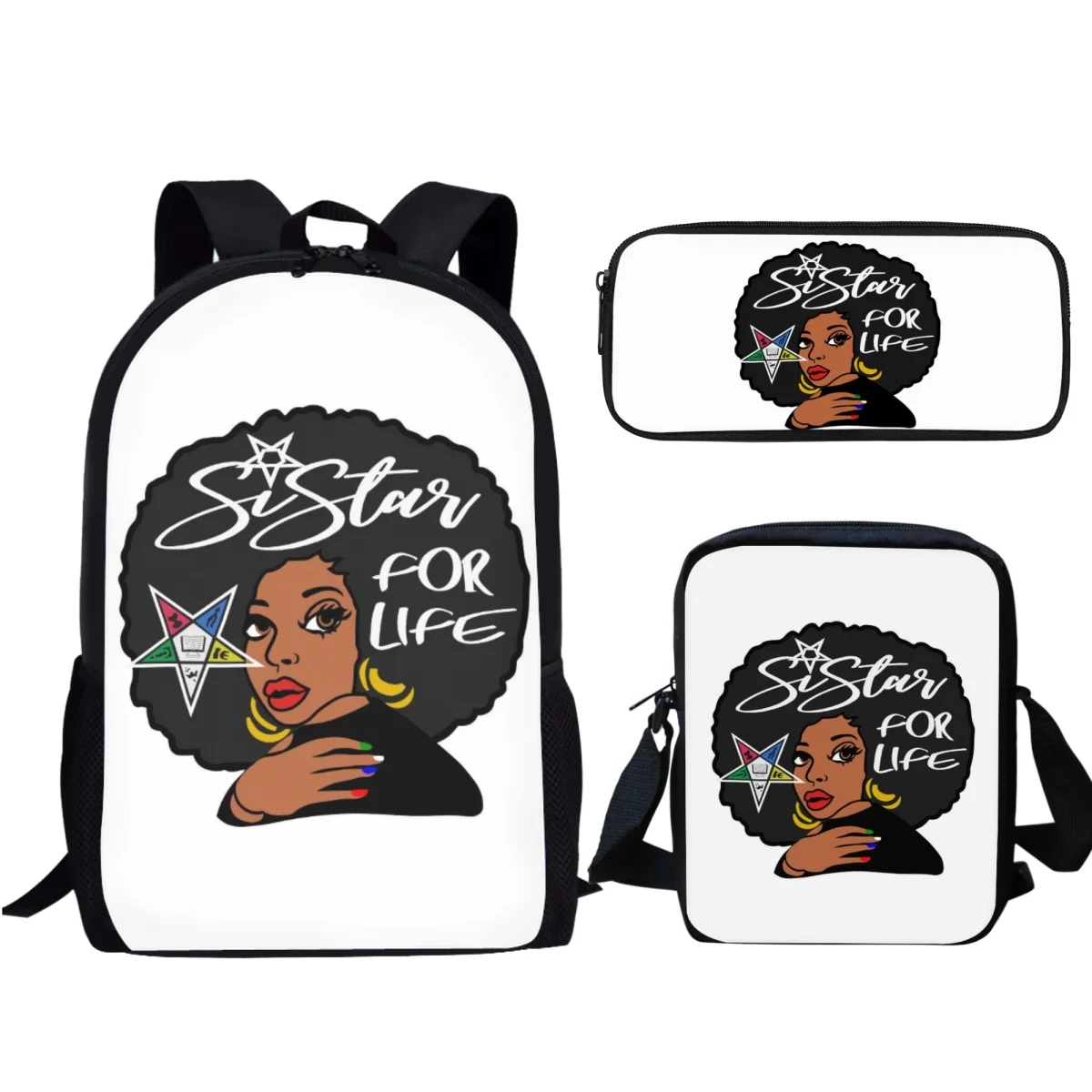 School Bags OES Sistars Order Of Eastern African Women Design Fashion Backpack Vintage Large Capacity Bookbags Boys Girl Satchel