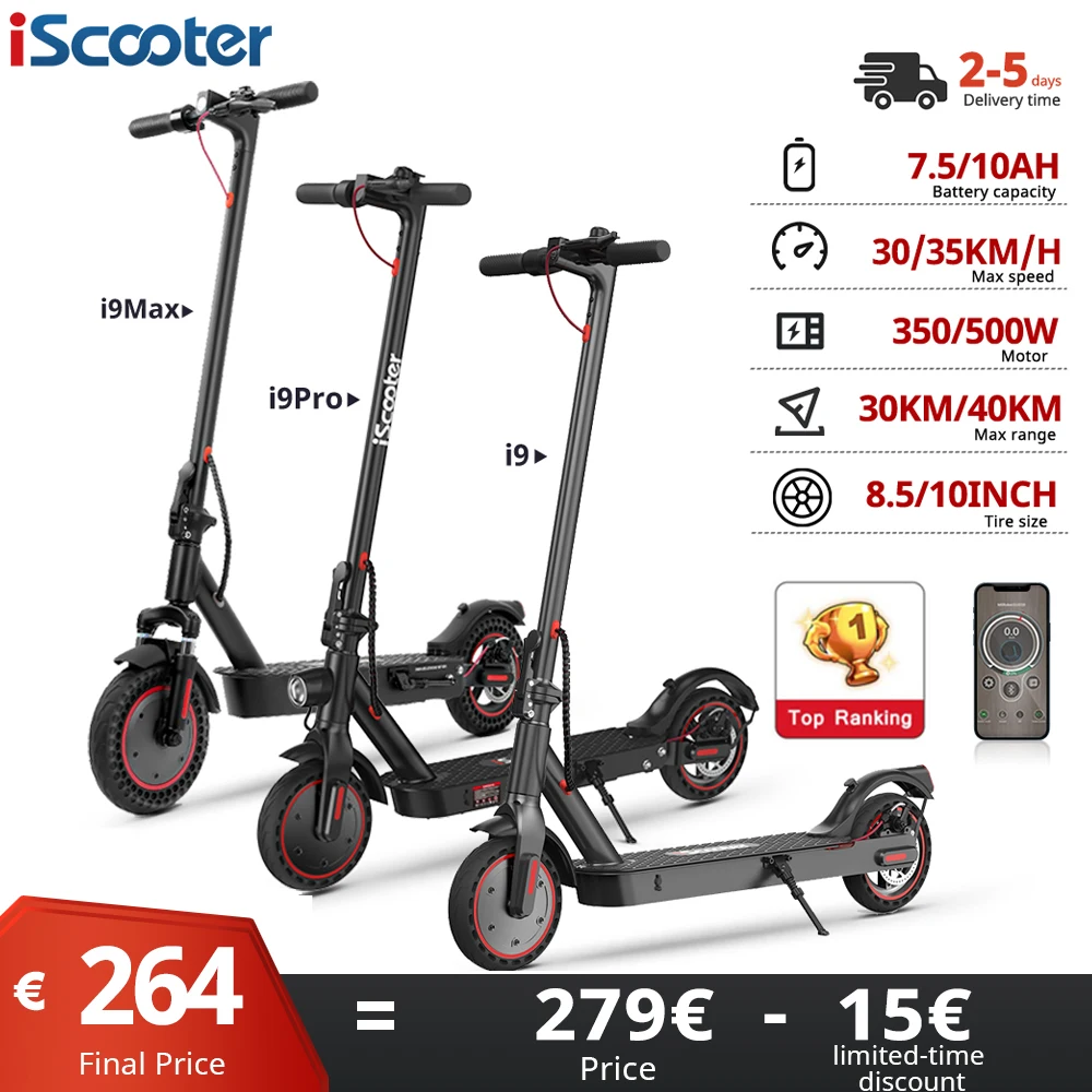 iScooter i9/i9Pro/i9Max Electric Scooter For Adults 30/35Km/h Electric Scooter 350/500W Adult Scooter Electric Kick Scooter