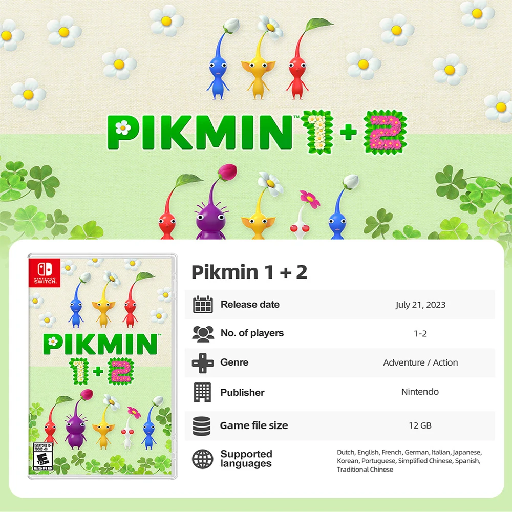 Pikmin 1+2 3 Deluxe Pikmin 4 Series Games Card Nintendo Switch 100