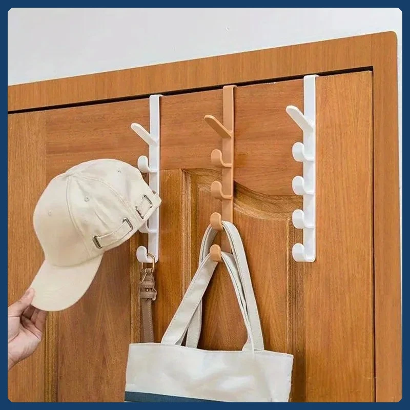 Support multi-crochets à 5 segments, cintre au-dessus de la porte pour vêtements, chapeaux et serviettes, organisateur de sac à main peu encombrant pour le rangement à domicile