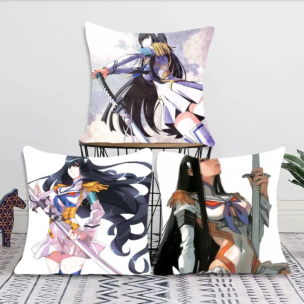 Satsuki Fantasy Animation K-Kill La Kill Pillow Case Fashion Square Pillowcase Bedroom Sofa Room Ins Decoration Leisure