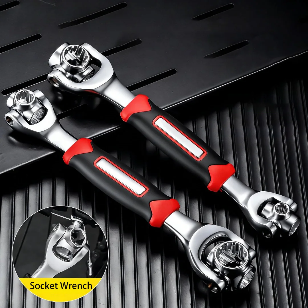 52 In 1 Universal Ratchet Wrench 360 Degree Rotating Multi Function Socket Non Slip Handle Car Home Motorcycle Repair Tool