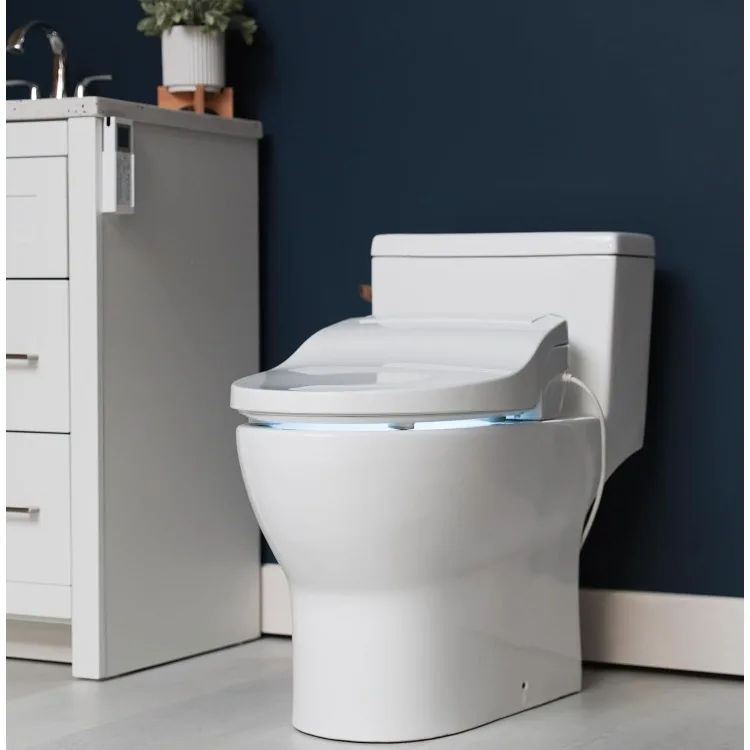 JX2-Siège de toilette bidet allongé, blanc, eau chaude sans fin, brume de bol, lumière LED, fonctionnement silencieux, télécommande sans fil, * nouveau *