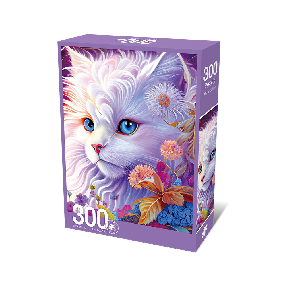 Puzzle per adulti/bambini 300 pezzi Puzzle per gatti dipinti a mano Giochi per famiglie Giocattolo per decorazioni artistiche per la casa Puzzle