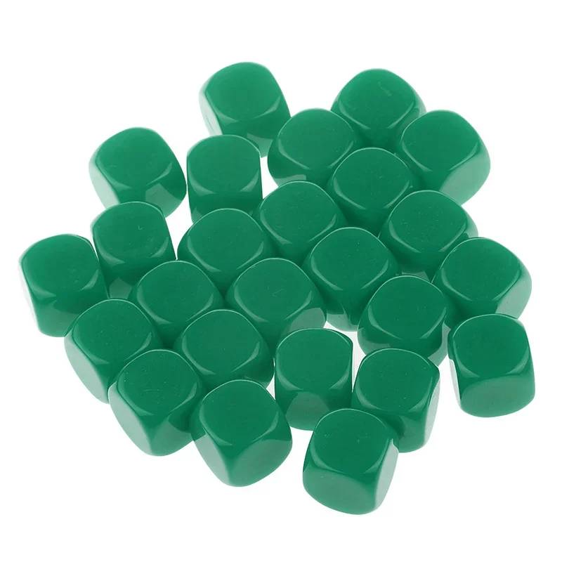 50Pcs Acrylic 16mm Colorful D6 Blank Pearl Dice With Round Corner Game Accessories