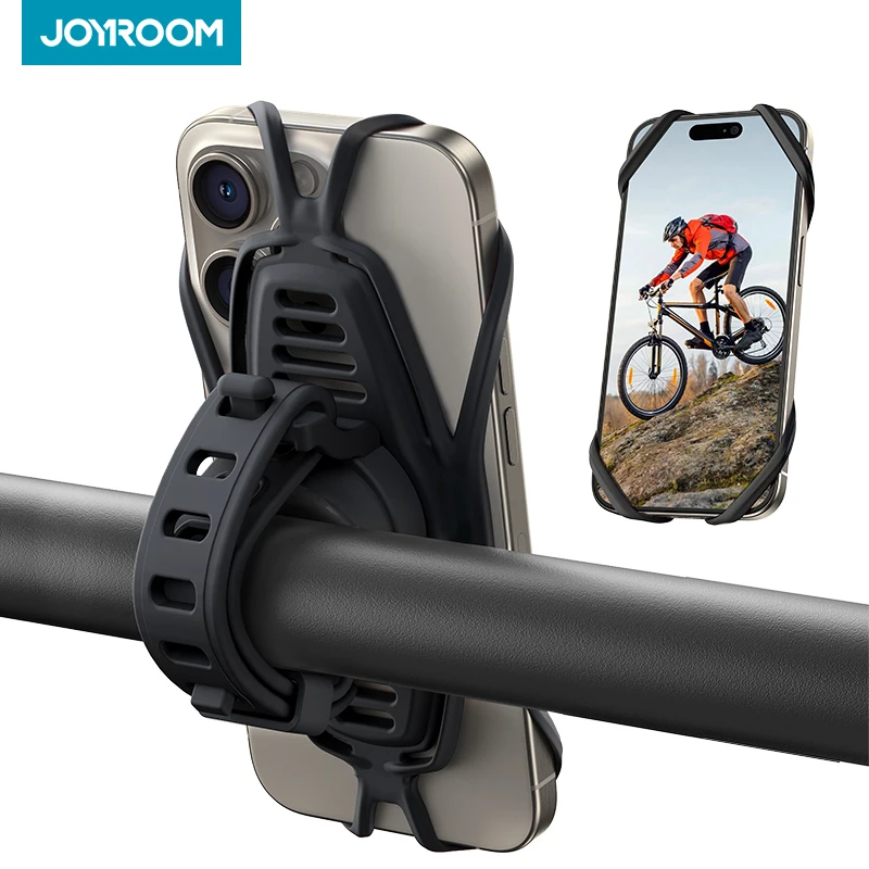 AliExpress Joyroom Silicone Bicycle Phone Holder – One-Hand Operation Stand for 4-7" Phones, Universal Handlebar Mount For Cycling & Riding