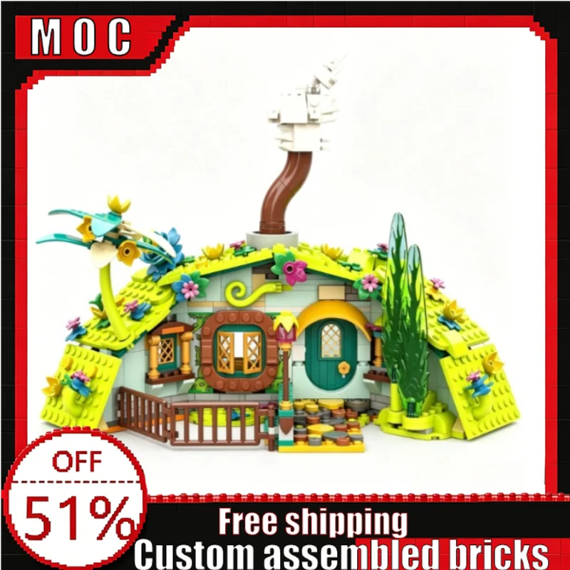 

541 Parts MOC Mossy Hollow Elf Cottage Model Creative Fantasy House Building Blocks DIY Educational Toy Birthday Christmas Gifts