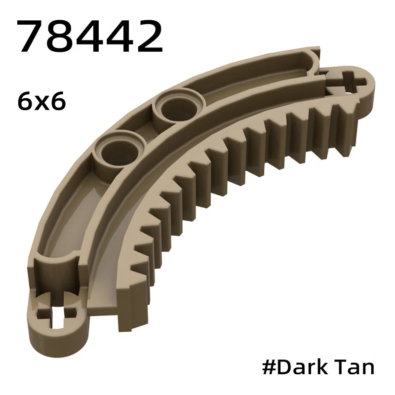 78442 Gear Rack 6x6 MOC Technology Building Blocks Parts Ring Gear Strip Curved Assemble DIY Bricks Modified Accessory