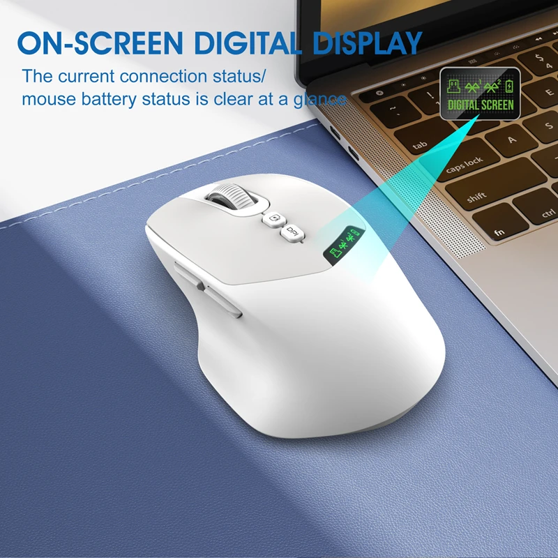 ワイヤレス Bluetooth デュアルモードマウス人間工学に基づいた充電式ミュートゲーミングマウスオフィスゲーミングユニバーサルマウス PC Android IOS 用