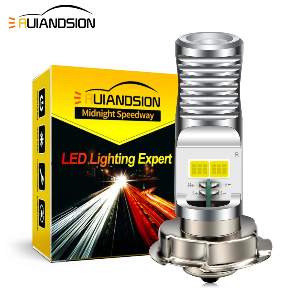 

RUIANDSION P26S LED Motorcycle Headlight Scooter Light Motorbike bulbs Moto Front Headlamp Head Light 9V-85V 6000K