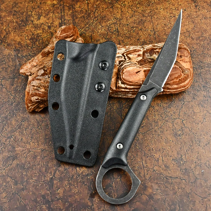 

2024 new portable multi-purpose outdoor straight knife+K sheath, jungle survival EDC knife, self-defense, hunting, high hardness