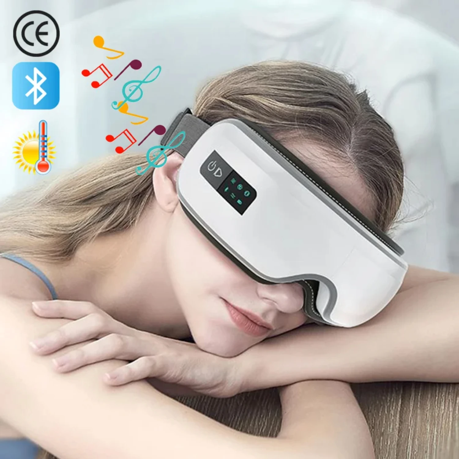 Eye Massage Instrument Vibration Eye Massager Hot Compress Bluetooth Music Eye Care Relieve Fatigue LED Display  Child Adult