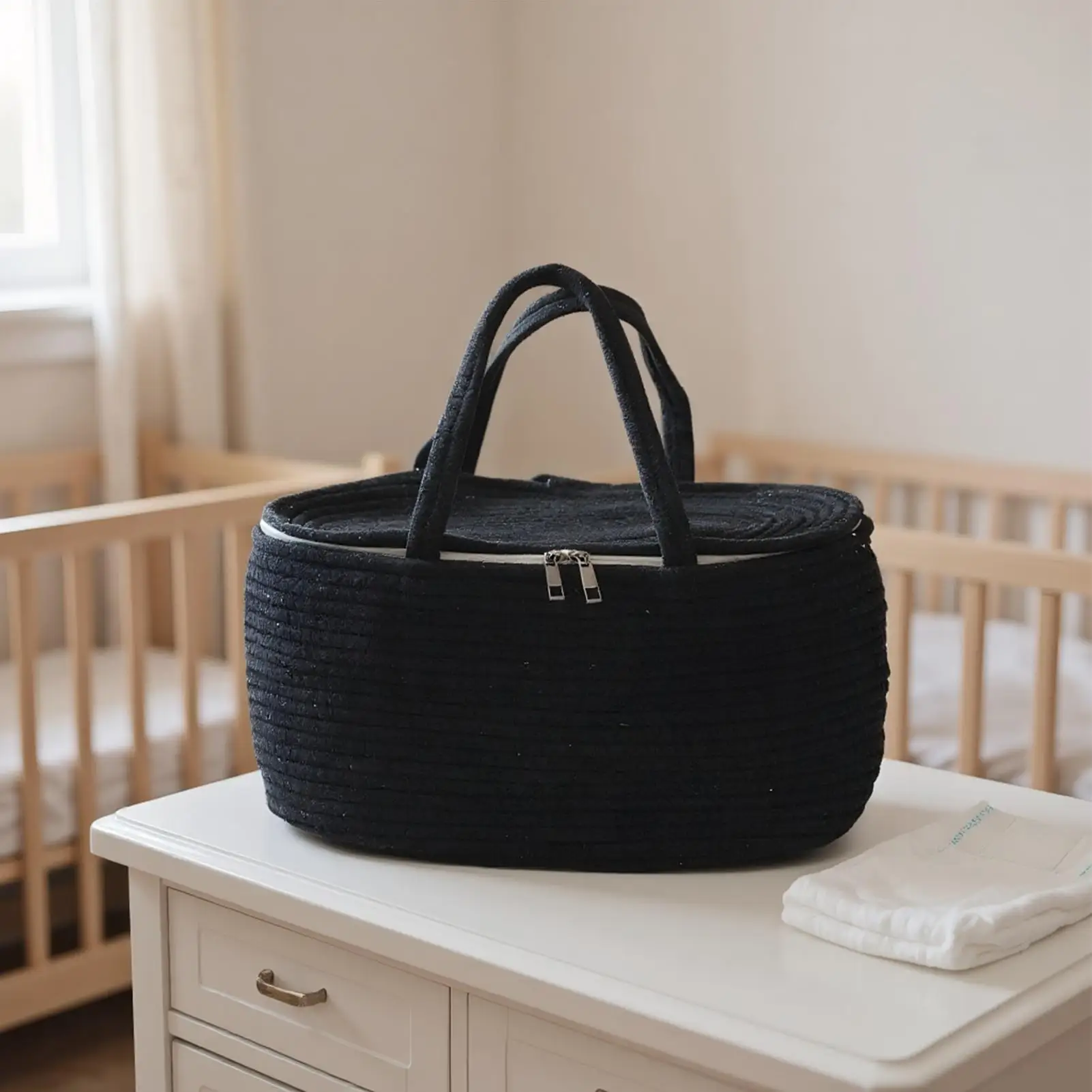 منظم حفاضات الطفل سعة كبيرة حقيبة محمولة حقيبة حفاضات الطفل مسح حامل للسفر في الهواء الطلق سيارة الحمام السرير نزهة