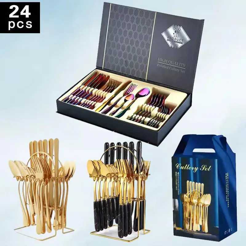 

Upgrade Your Dining Experience with the Exquisite 1010 Stainless Steel Cutlery - A 24 Piece Set of Western Tableware