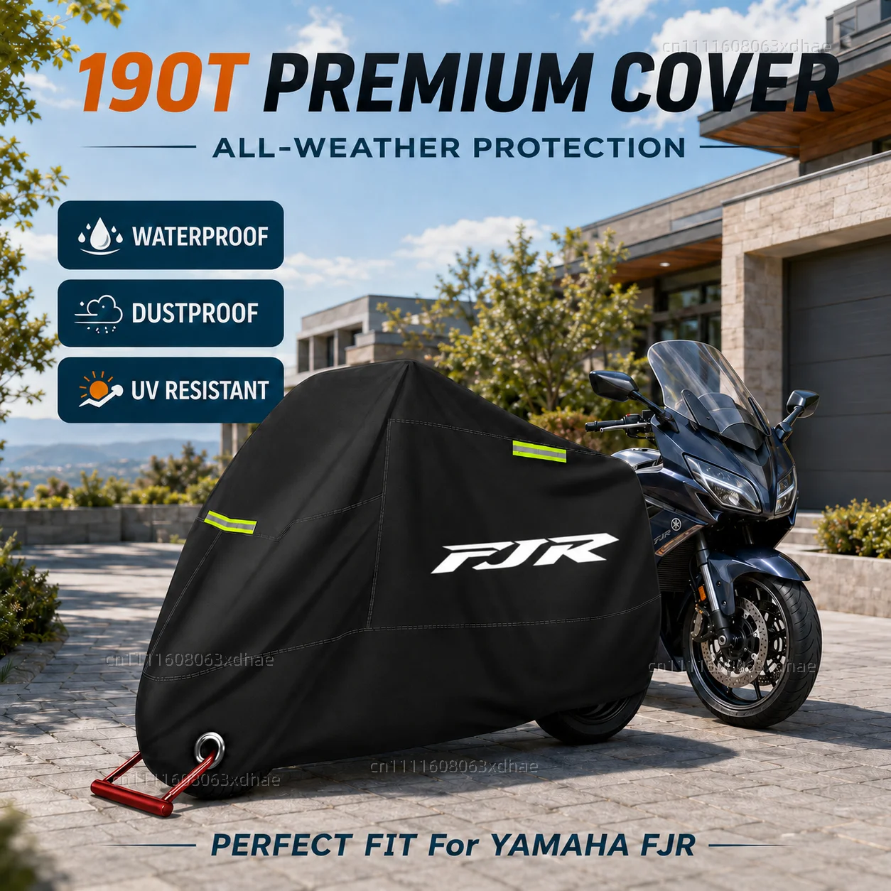 Motorcycle Full Cover Waterproof Rain Dustproof All Season 190T Oxford Cloth For For YAMAHA FJR 1300 FJR1300 FJR1200 2006-2021