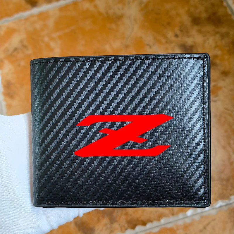 for Nissan datsun cross z 24z 26z 240z 280z mido ondo redigo mi-do on-do redi-go car carbon fiber leather wallet Card package