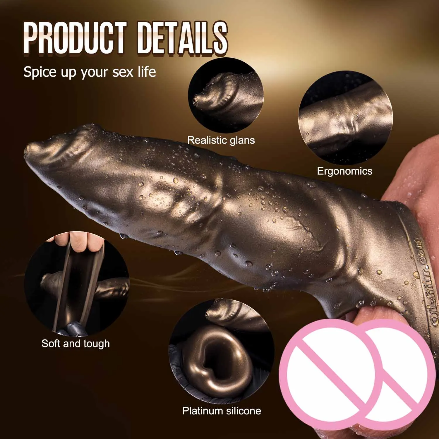 Oieffur Cock Ring For Men Penis Sheath Adult Supplies Ejaculation Delay Sleeve for the Penis Extension Cock Sex Toys Adult Toys