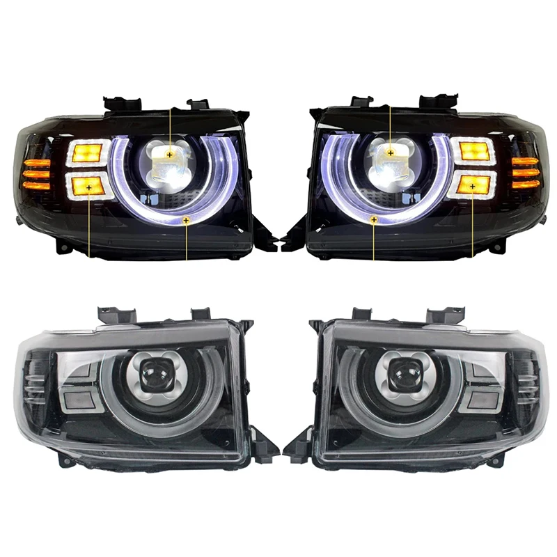 Modified Headlights GR Car Headlights Front Bumper Lights LED Headlights for Land Cruiser Pickup LC79 LC75 LC71 FJ79