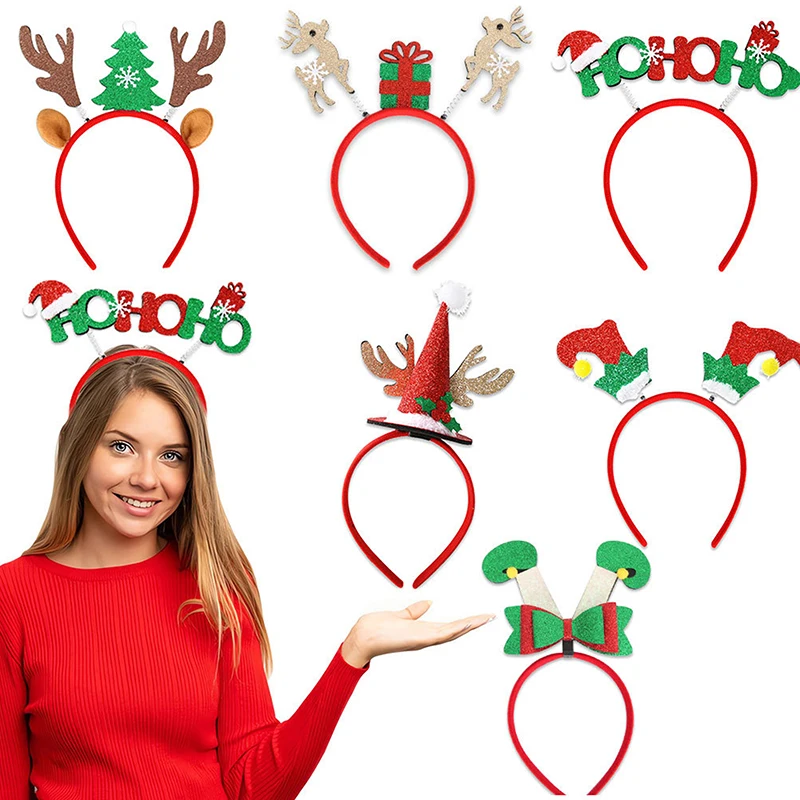 1PC Hair Ornament DIY Accessories New Year Decor Merry Christmas Decoration For Home Elk Christmas Tree Headband